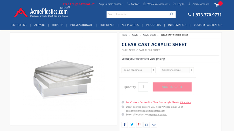 Clear Cast Acrylic Sheets