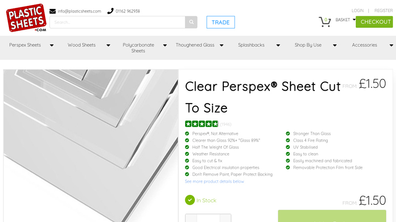Clear Perspex® Sheet, Disc, Shape Cut To Size