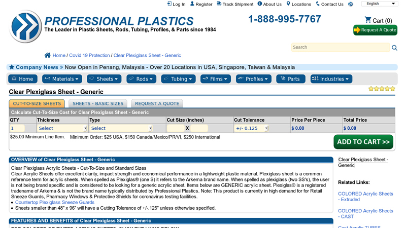 Clear Plexiglass Sheet