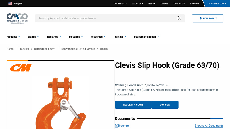 CM Clevis Slip Hook (Grade 63/70)
