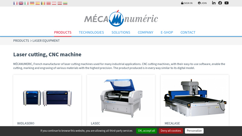 CNC laser cutting machine, numerical control