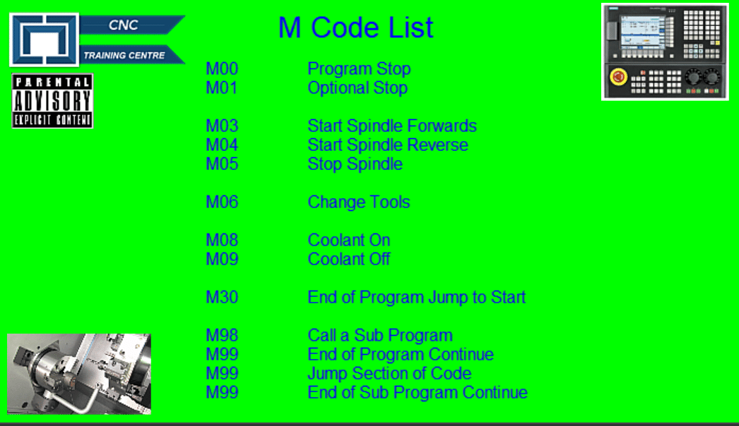 CNC Milling M Codes List For Beginners