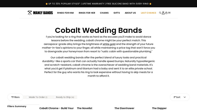 Cobalt Wedding Bands