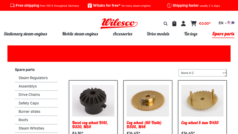 Cog wheels for steam engines