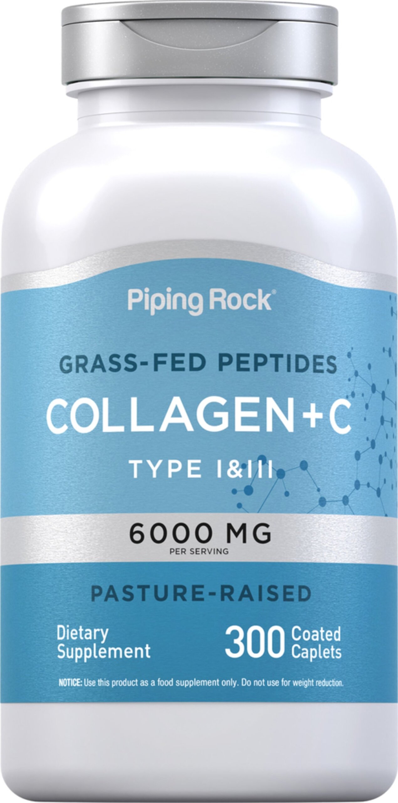 Collagen Type I & III, 6000 mg (per serving), 300 Coated Caplets, 2 ...