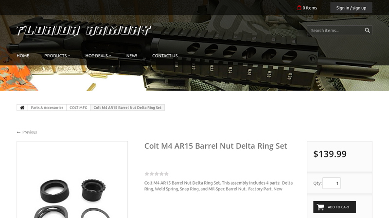Colt M4 AR15 Barrel Nut Delta Ring Set