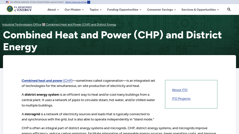 Combined Heat and Power (CHP) and District Energy