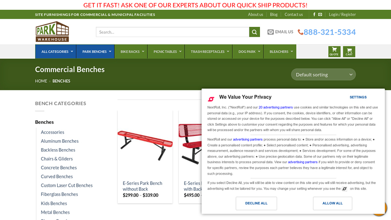 Commercial Benches