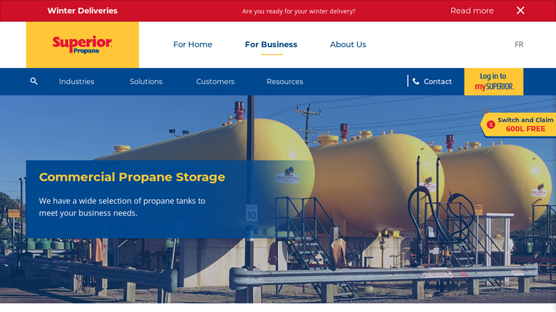 commercial propane tank sizes