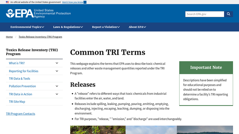 Common TRI Terms