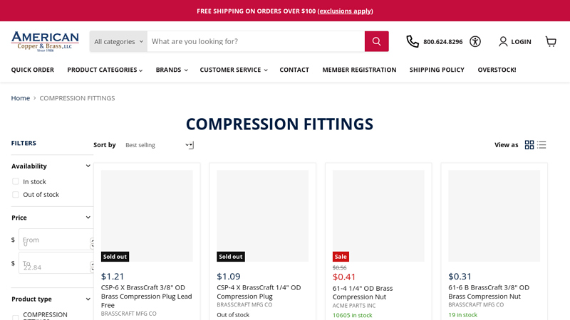 Compression Fittings for Plumbing