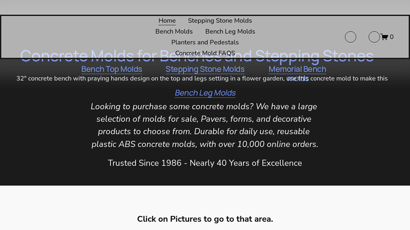 Concrete & Stepping Stone Molds - Garden Bench Molds