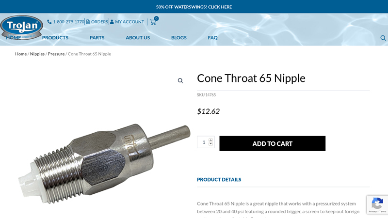 Cone Throat 65 Nipple