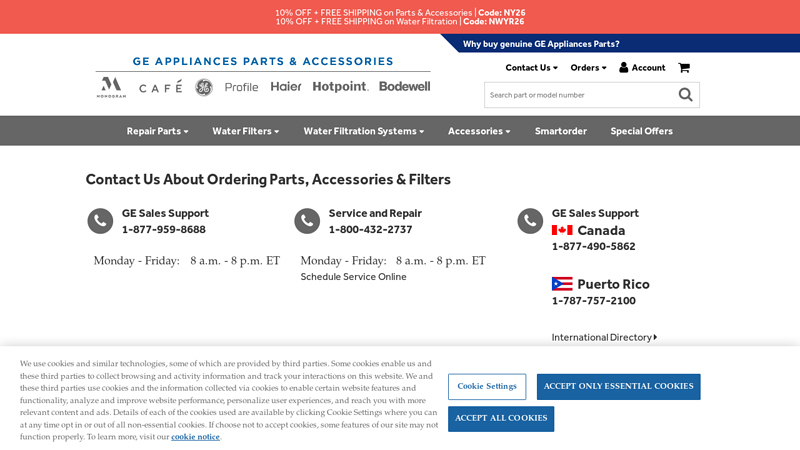 Contact Us About Ordering Parts, Accessories & Filters