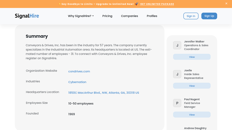 Conveyors & Drives, Inc. Information