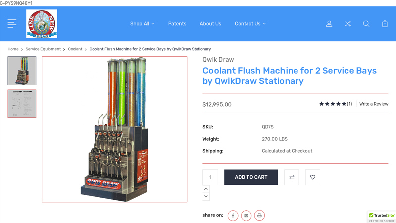 Coolant Flush Machine for 2 Service Bays by QwikDraw Stationary