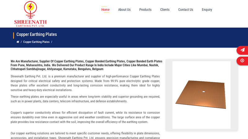 Copper Earthing Plates