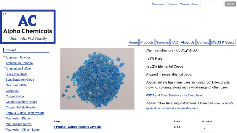 Copper Sulfate Crystals
