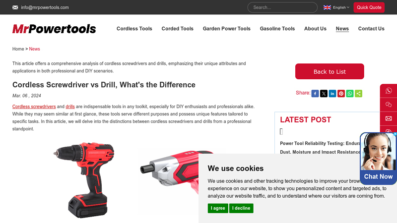 Cordless Screwdriver vs Drill, What's the Difference