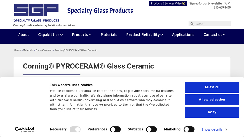 Corning® PYROCERAM® Glass Ceramic