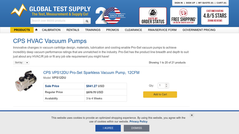 CPS HVAC Vacuum Pumps