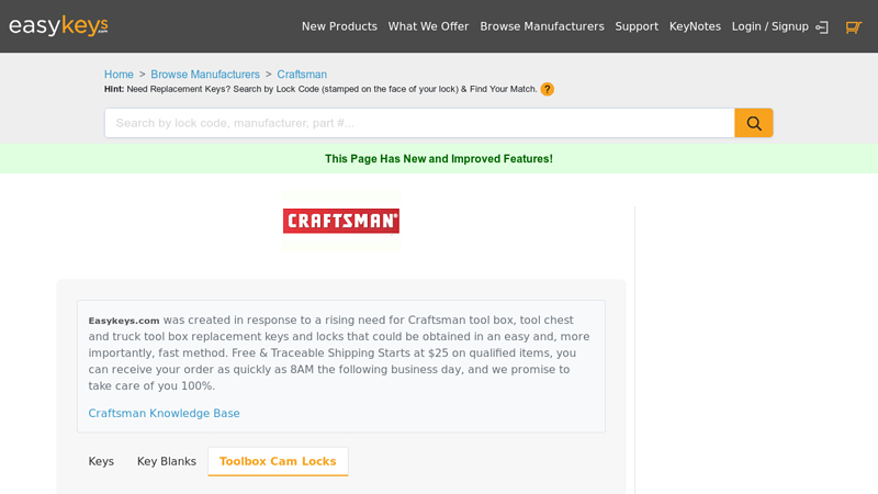 Craftsman Cam locks