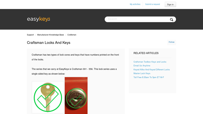 Craftsman Locks and Keys