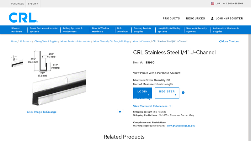 CRL Stainless Steel 1/4