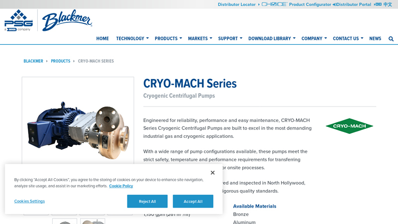 CRYO-MACH Series Cryogenic Centrifugal Pumps