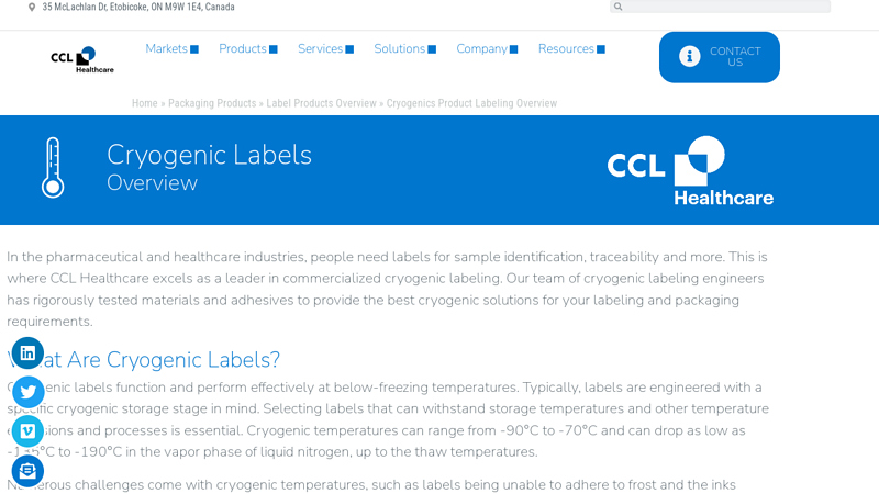 Cryogenic Labels Solutions