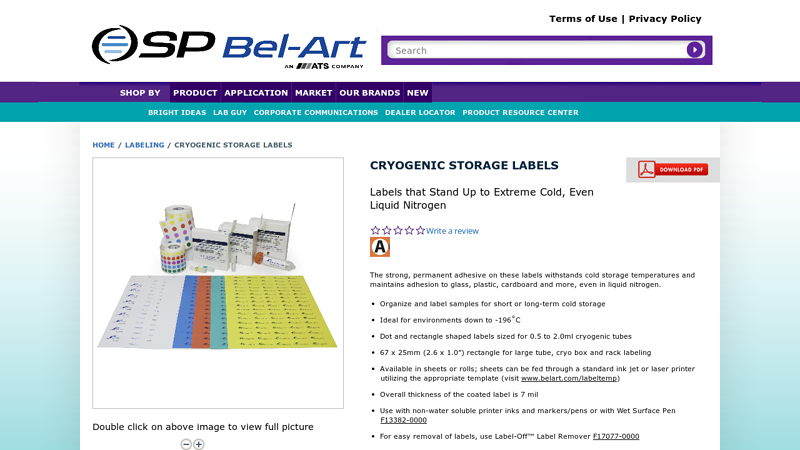 Cryogenic Storage Labels