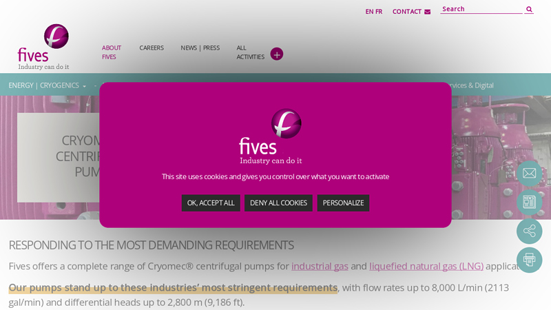 Cryomec® Centrifugal Pumps - Energy