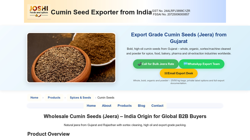 Cumin Seed Exporter