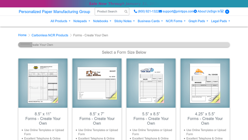 Custom Carbonless NCR Forms