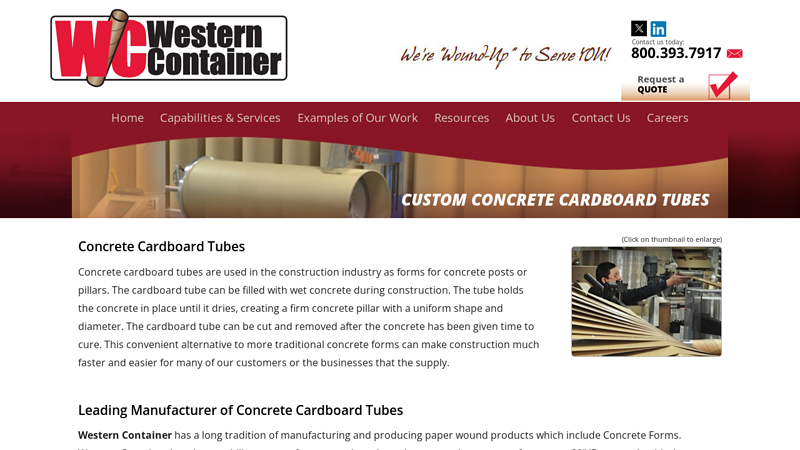 Custom Concrete Cardboard Tubes