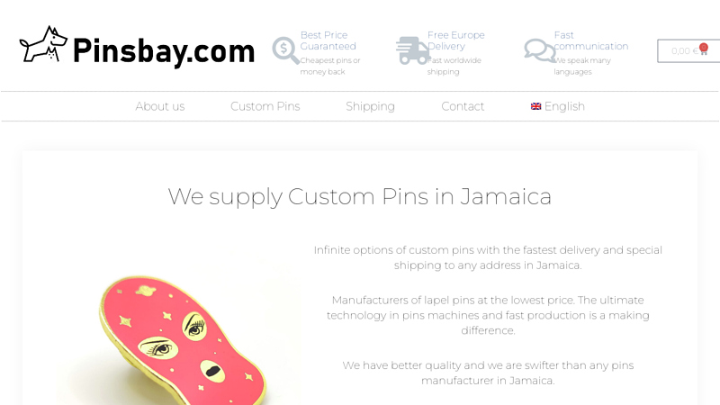 Custom Enamel Pins in Jamaica. Free Delivery of Cheap Pins