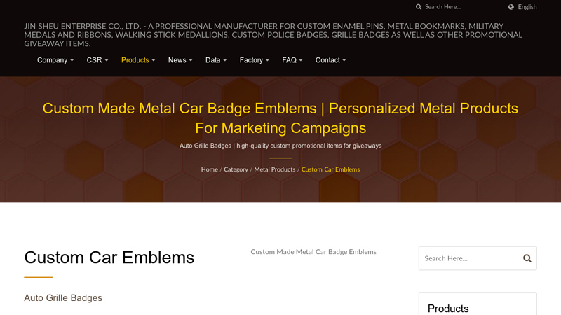 Custom Made Metal Car Badge Emblems