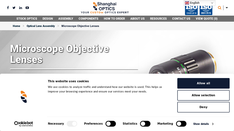 Custom Microscope Objective Lenses