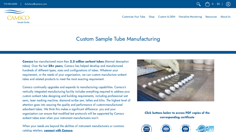 Custom Sample Tube Manufacturing