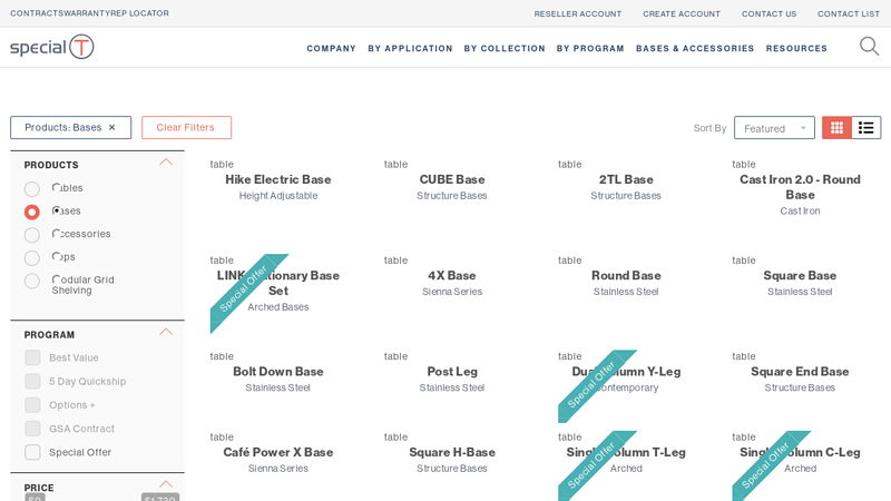 Custom Table Legs, Durable Bases for Tables from Special