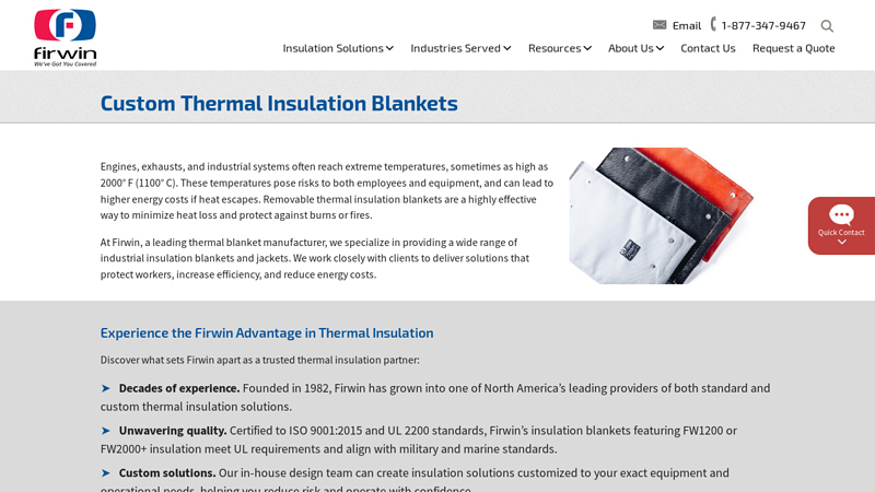 Custom Thermal Insulation Blanket Manufacturer