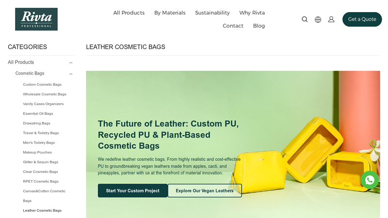 Custom Vegan & PU Leather Cosmetic Bag Manufacturer