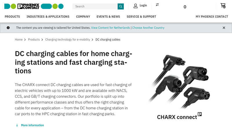 DC charging cables