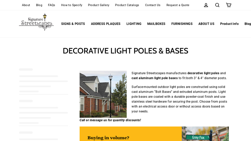 Decorative Light Poles & Bases