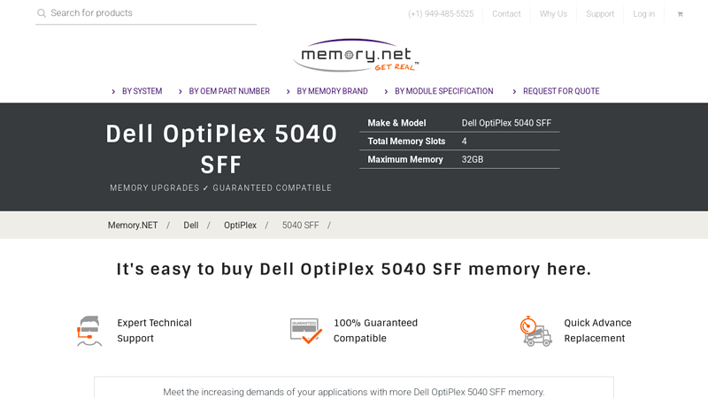 Dell OptiPlex 5040 SFF Memory Upgrades Guaranteed Compatible
