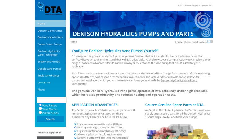 Denison Hydraulics Pumps and Parts by Parker Hannifin in Stock