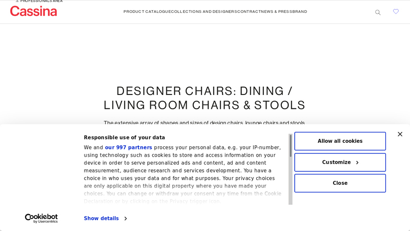 Designer Chairs: Dining / Living Room Chairs & Stools