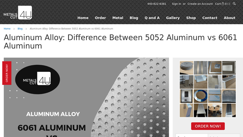 Difference Between 5052 Aluminum vs 6061 Aluminum