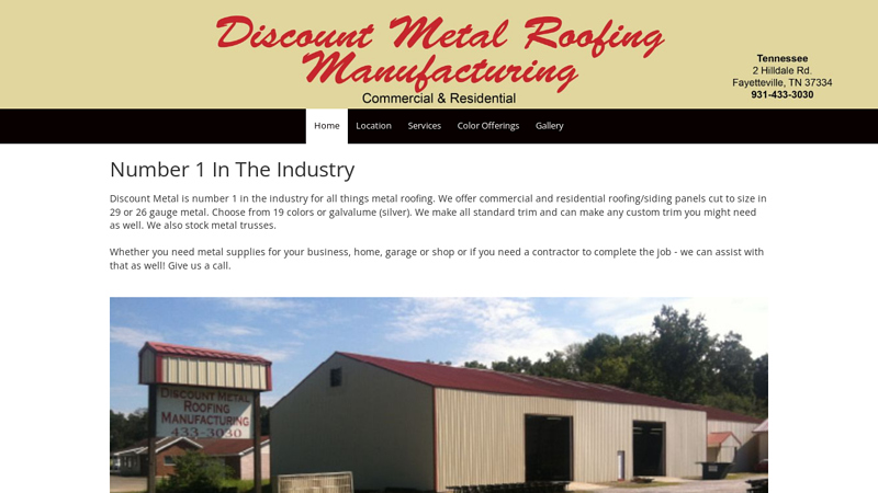 Discount Metal Roofing Manufacturing
