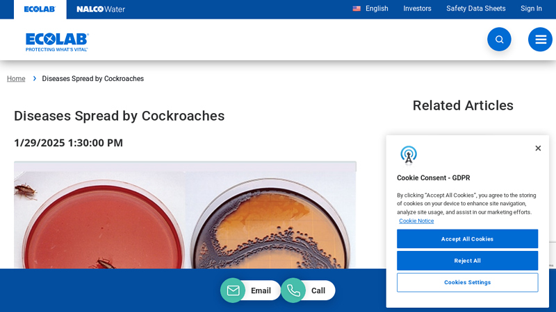 Diseases Spread by Cockroaches